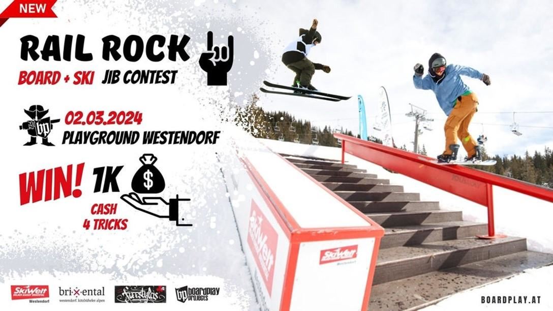 RAIL ROCK Board + Ski JIB Contest