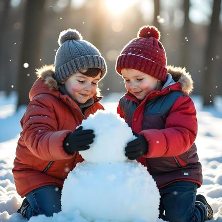 Schneemann bauen mit  Irene & HubsiBubsi