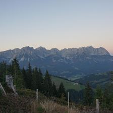 Blick vom Gsengmösl auf den Wilden Kaiser