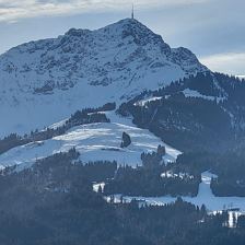 Blick auf's Kitzbühler Horn und Schipisten