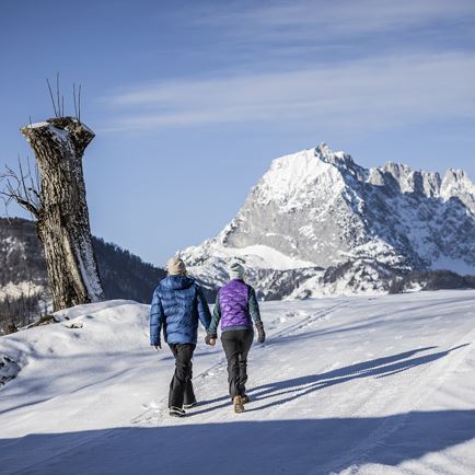 Wandern auf Schnee in Kirchdorf