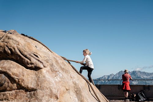 Family hiking on the Hohe Salve